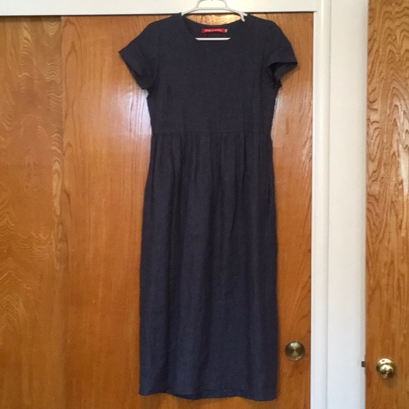 Pyne and Smith Dresses & Skirts - Pyne and Smith Long Blue Linen Dress XS